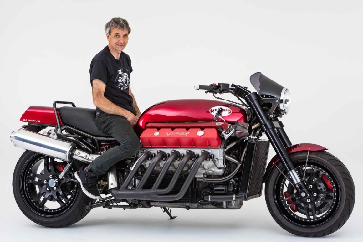 Allen Millyard and his Viper S10 motorcycle